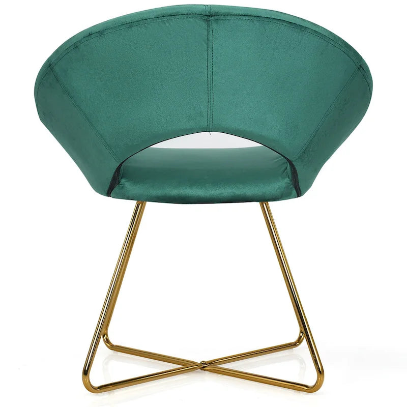 Velvet Accent Arm Chair with Golden Legs, Supports 300 lbs