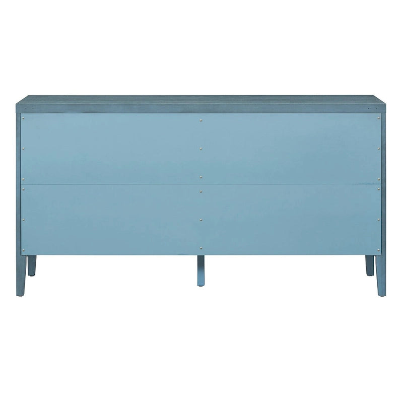 Retro 4-Door Sideboard with Curved Design and Adjustable Shelves, Multiple Colors