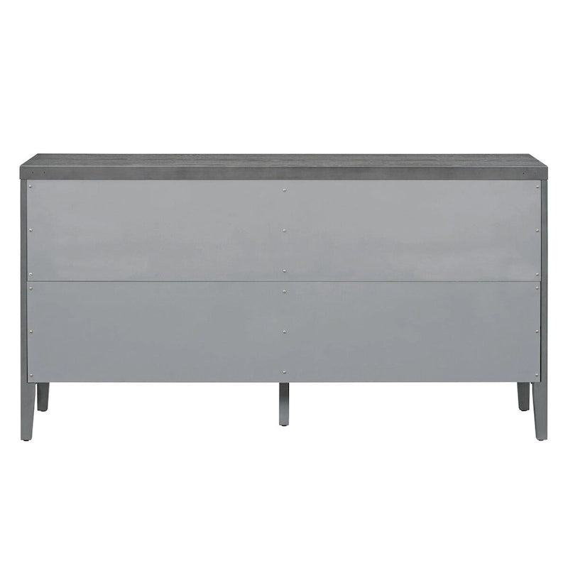 Retro 4-Door Sideboard with Curved Design and Adjustable Shelves, Multiple Colors