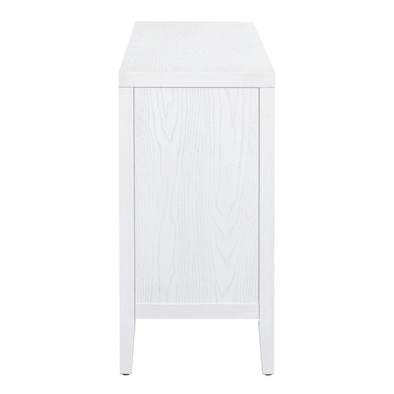 Retro 4-Door Sideboard with Curved Design and Adjustable Shelves, Multiple Colors