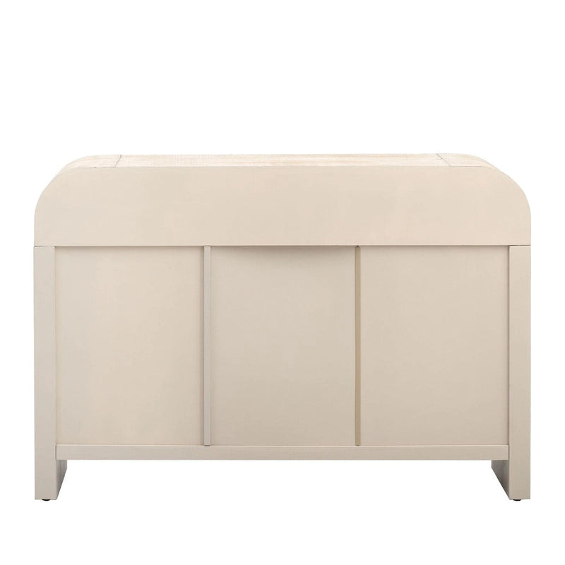 Retro Curved Sideboard with Gold Handles and Adjustable Shelves