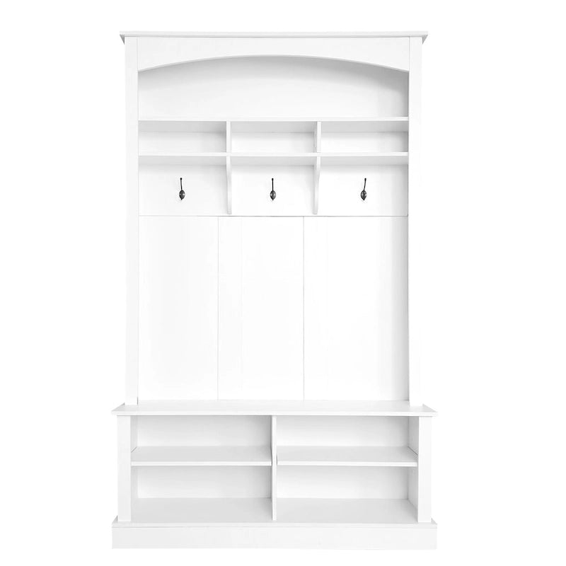 3-in-1 Hall Tree with Coat Rack, Bench and Adjustable Shoe Storage