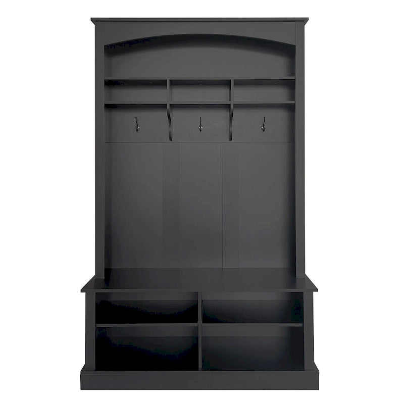 3-in-1 Hall Tree with Coat Rack, Bench and Adjustable Shoe Storage