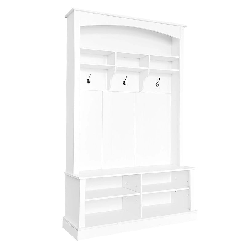 3-in-1 Hall Tree with Coat Rack, Bench and Adjustable Shoe Storage