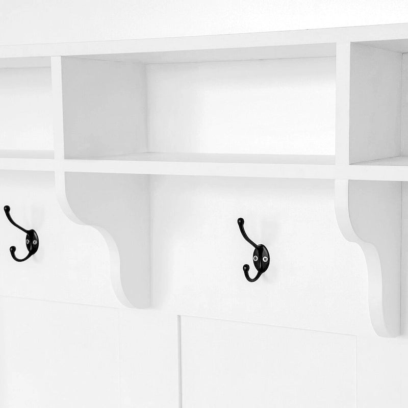 3-in-1 Hall Tree with Coat Rack, Bench and Adjustable Shoe Storage