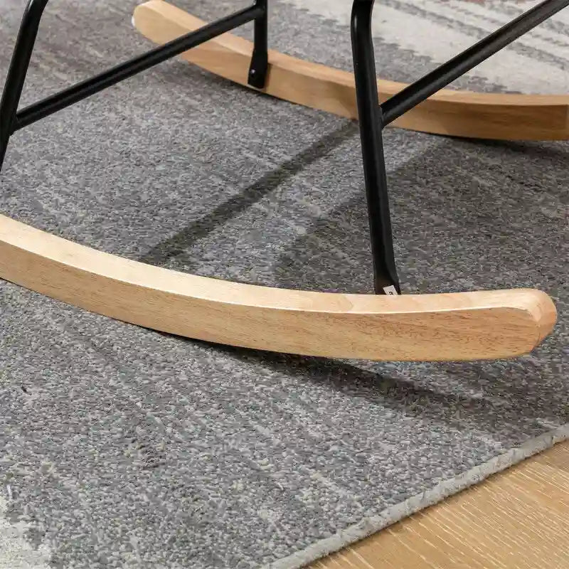 Soft Fabric Padded Rocking Chair with Metal Frame