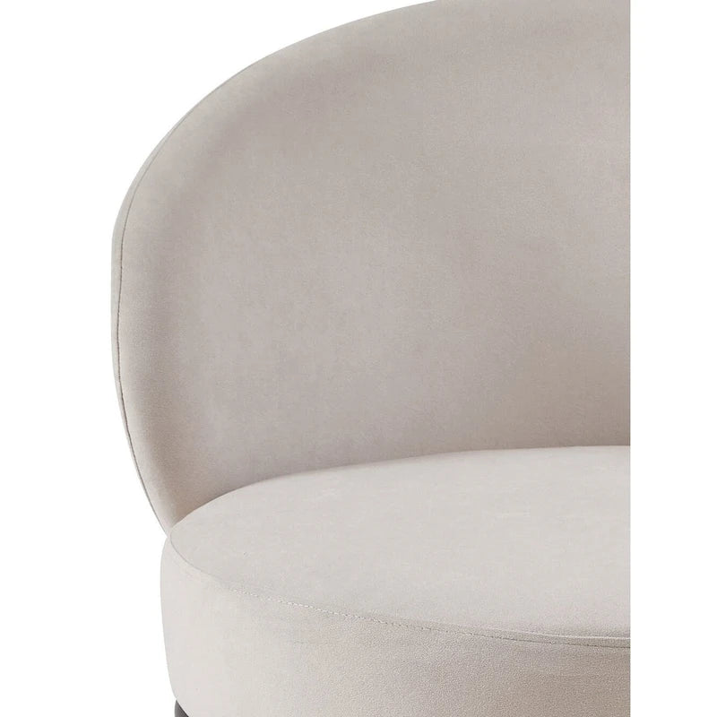 Mid-Century Velvet Accent Chair with Black Metal Legs