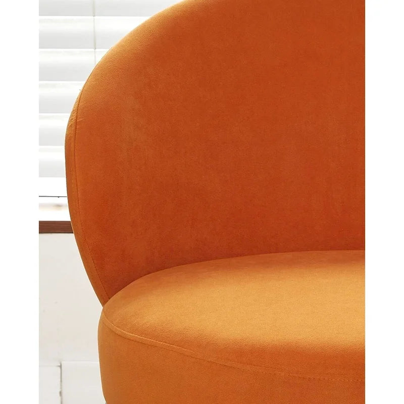 Mid-Century Velvet Accent Chair with Black Metal Legs