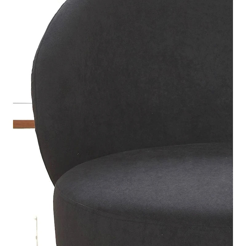Mid-Century Velvet Accent Chair with Black Metal Legs