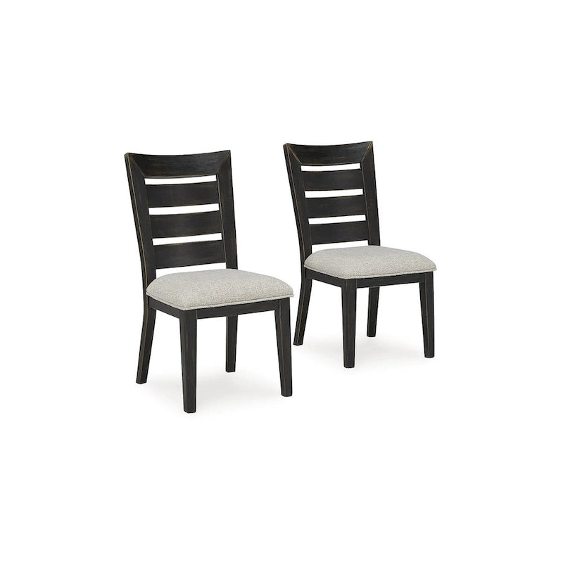 Rustic Curved Ladderback Dining Chair with Upholstered Cushion Seat