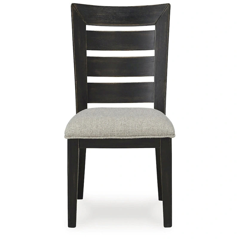 Rustic Curved Ladderback Dining Chair with Upholstered Cushion Seat