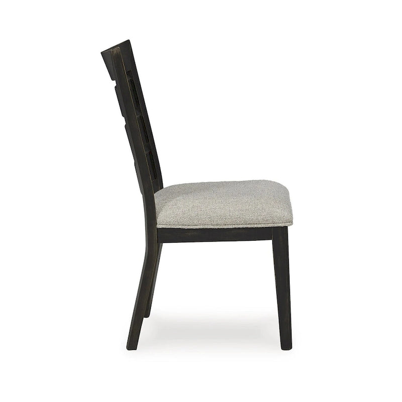 Rustic Curved Ladderback Dining Chair with Upholstered Cushion Seat