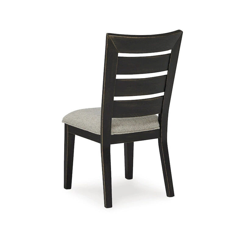 Rustic Curved Ladderback Dining Chair with Upholstered Cushion Seat