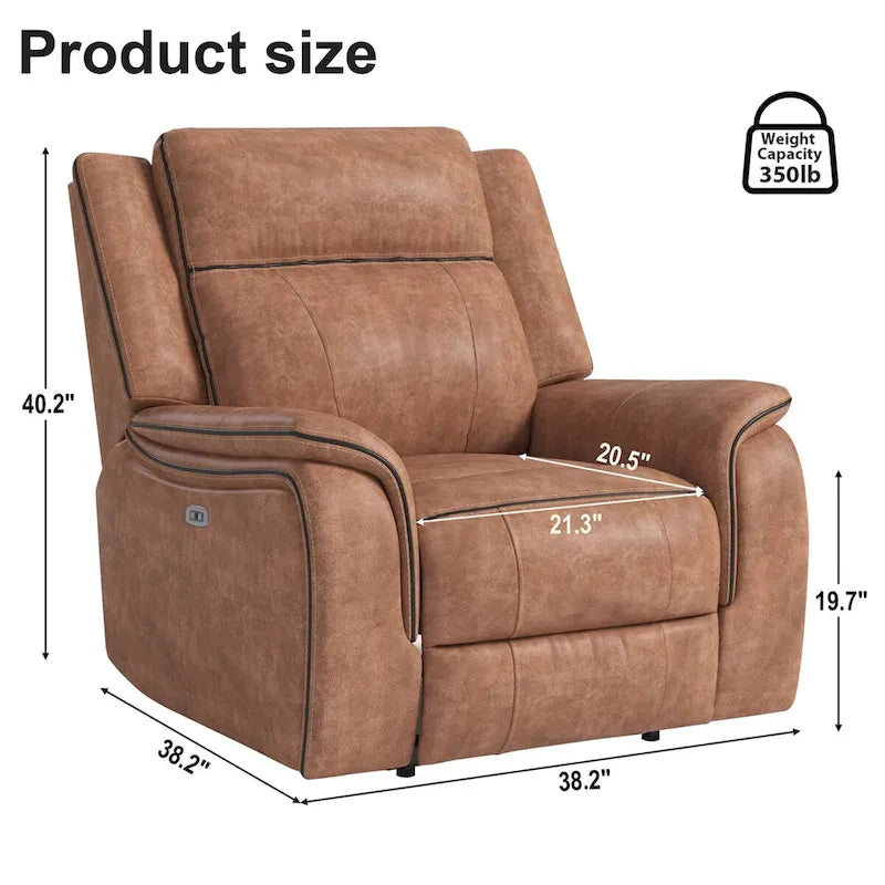 Manual Reclining Chair with High-Density Foam Cushions and Adjustable Backrest