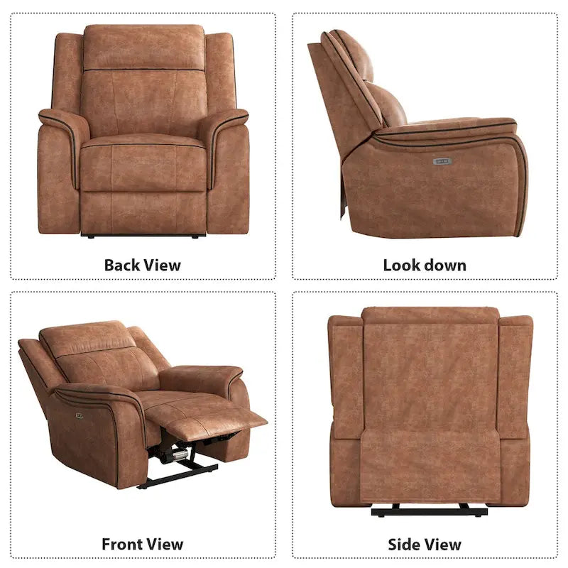 Manual Reclining Chair with High-Density Foam Cushions and Adjustable Backrest