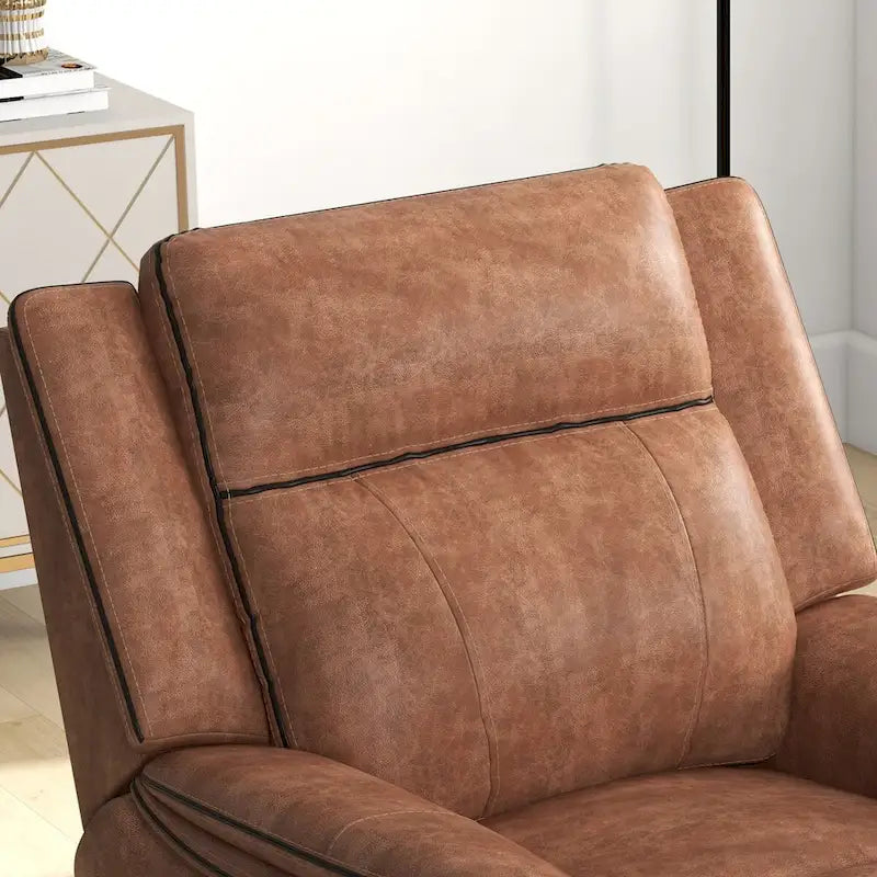 Manual Reclining Chair with High-Density Foam Cushions and Adjustable Backrest