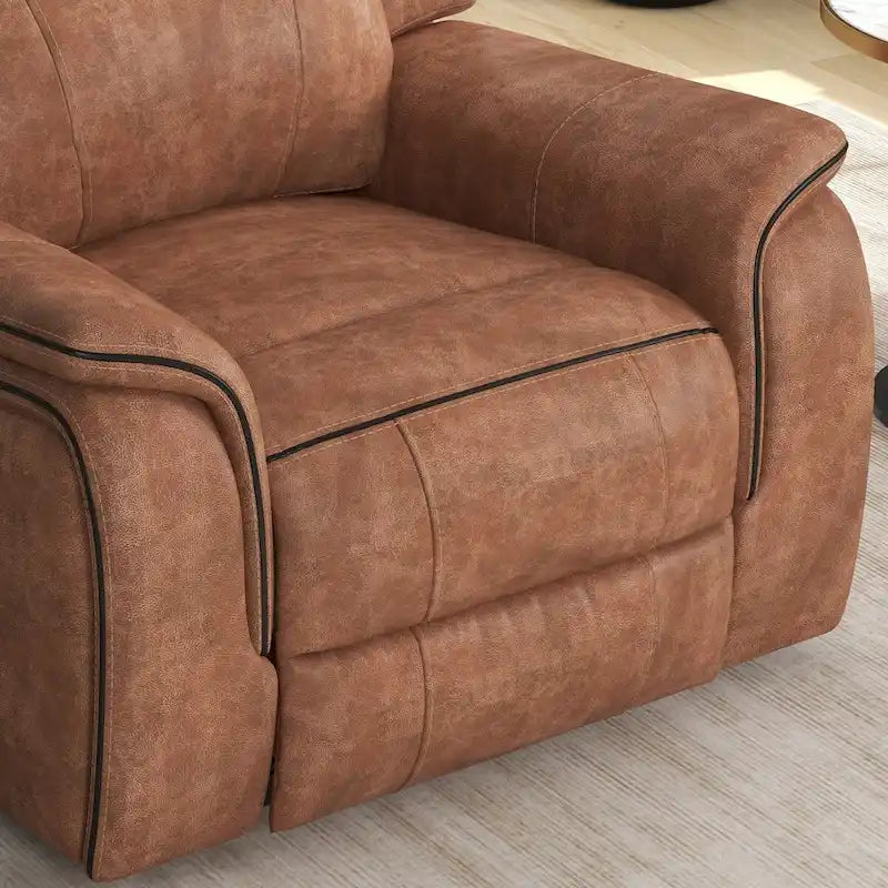 Manual Reclining Chair with High-Density Foam Cushions and Adjustable Backrest