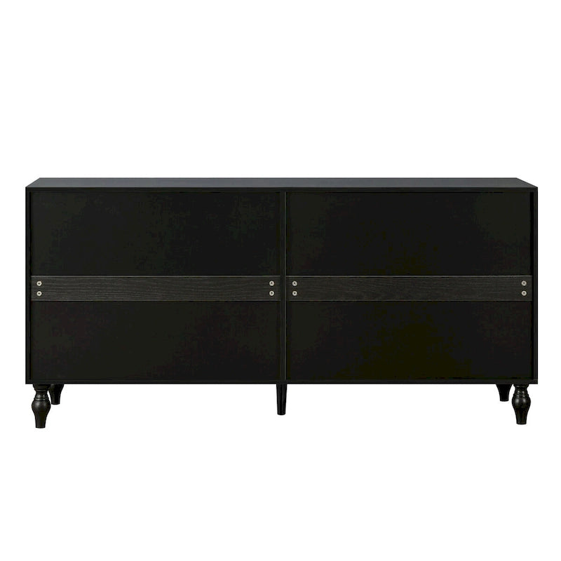 Sideboard with Carved Symmetrical Doors and Adjustable Shelves, TV Stand Compatible