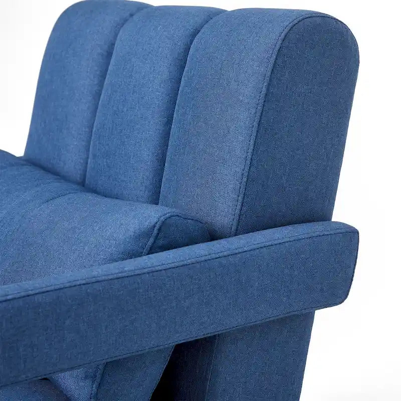 Modern Accent Chair with Pillow, Linen Fabric and High-Density Foam Seat