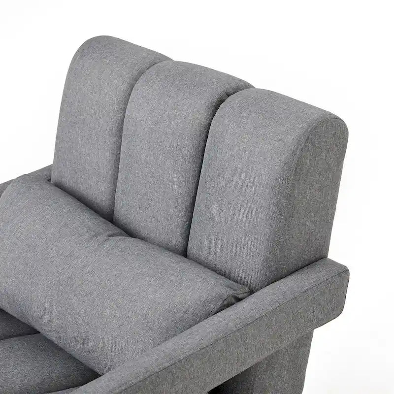 Modern Accent Chair with Pillow, Linen Fabric and High-Density Foam Seat