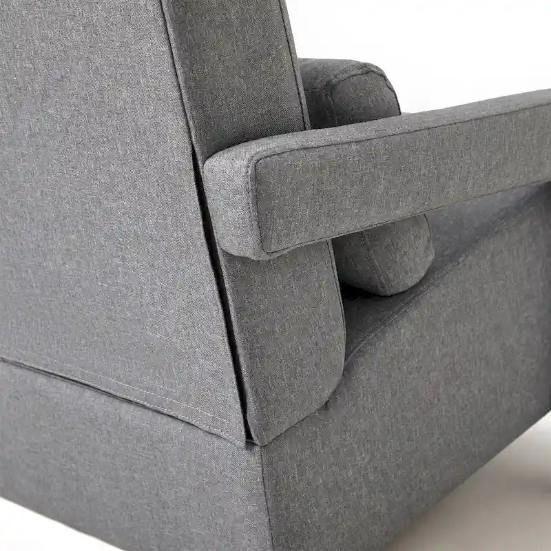 Modern Accent Chair with Pillow, Linen Fabric and High-Density Foam Seat