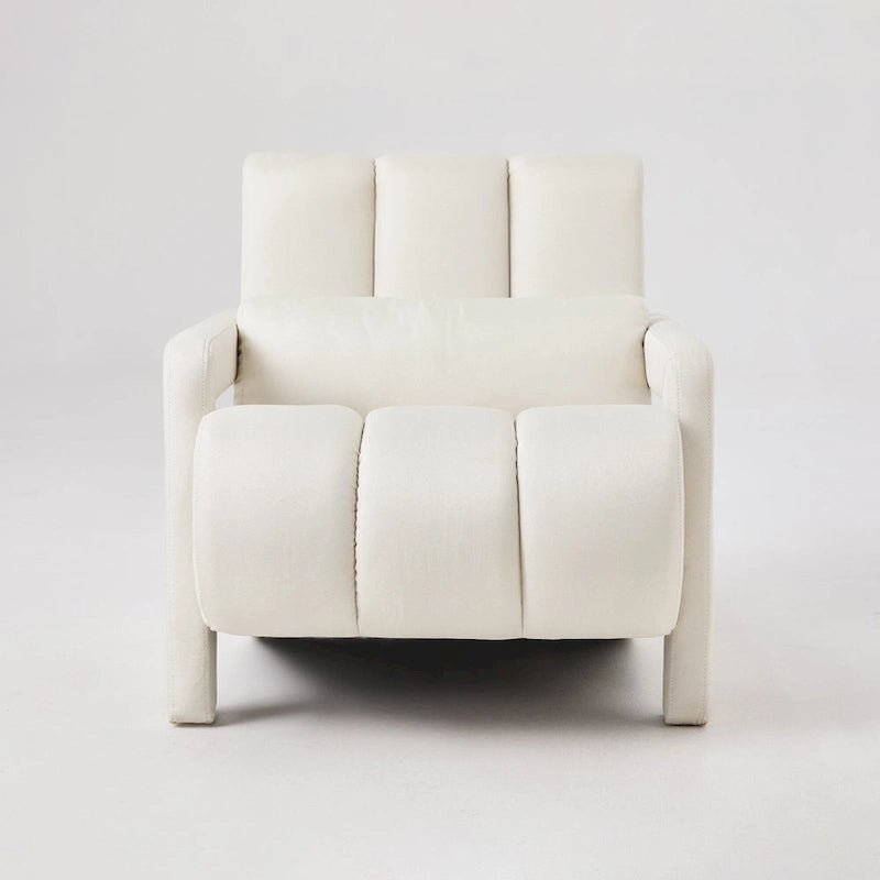 Modern Accent Chair with Pillow, Linen Fabric and High-Density Foam Seat