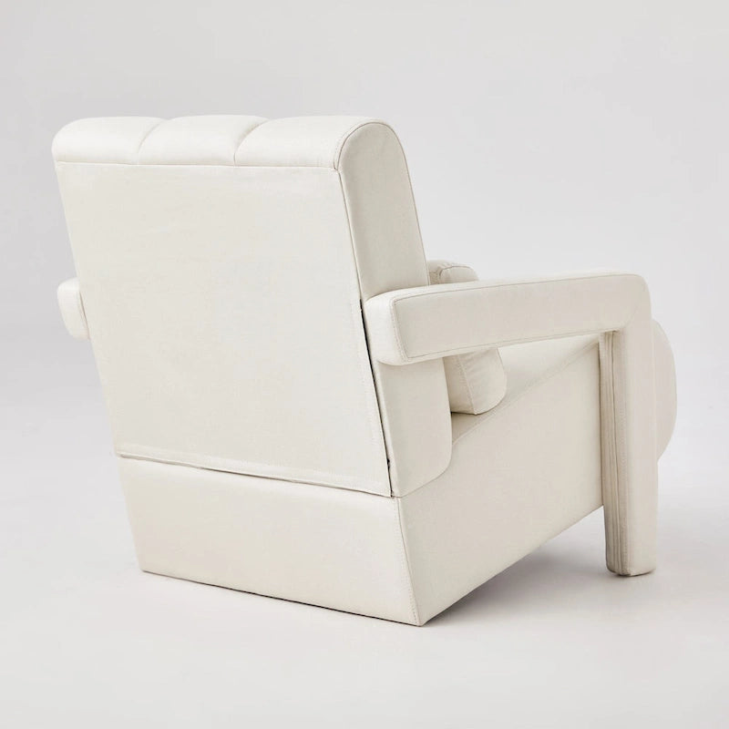 Modern Accent Chair with Pillow, Linen Fabric and High-Density Foam Seat