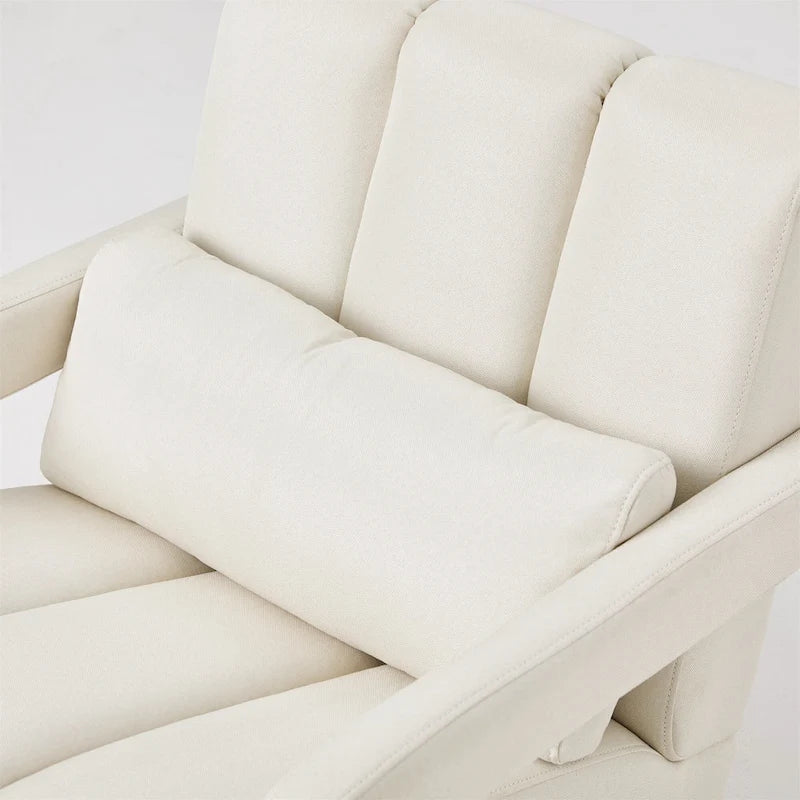 Modern Accent Chair with Pillow, Linen Fabric and High-Density Foam Seat