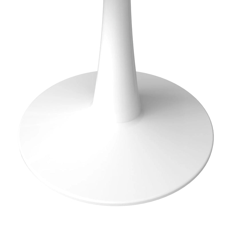 40-Inch Round Dining Table for 4 with Sintered Stone Top and Steel Pedestal Base
