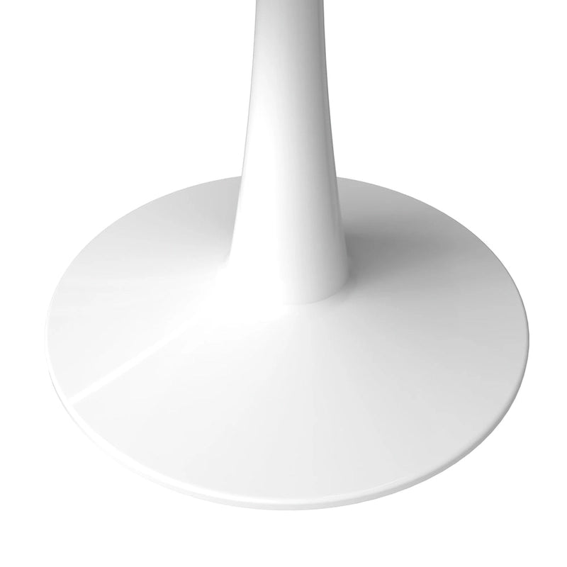 40-Inch Round Dining Table for 4 with Sintered Stone Top and Steel Pedestal Base