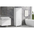 Tall Freestanding Bathroom Storage Cabinet with Drawers and Adjustable Shelves
