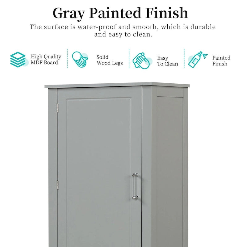 Tall Freestanding Bathroom Storage Cabinet with Drawers and Adjustable Shelves