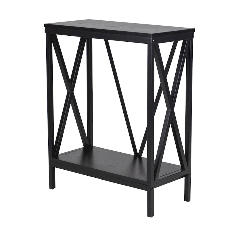 20-Gallon Steel X-Frame Aquarium Stand with Lower Storage Shelf, Black