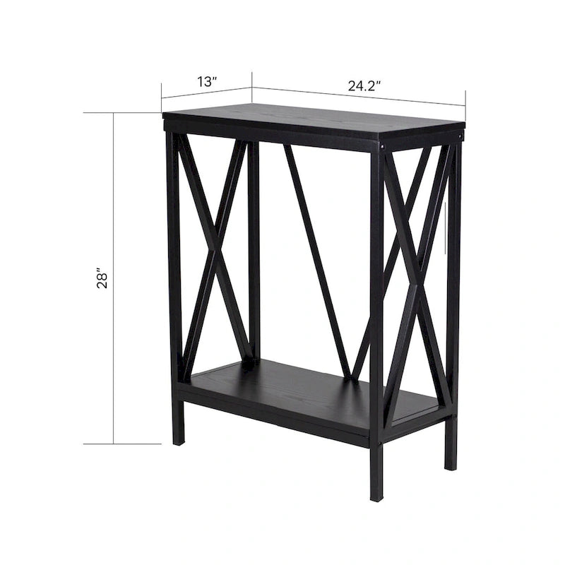 20-Gallon Steel X-Frame Aquarium Stand with Lower Storage Shelf, Black
